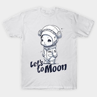 Cute Bunny let's To Moon T-Shirt